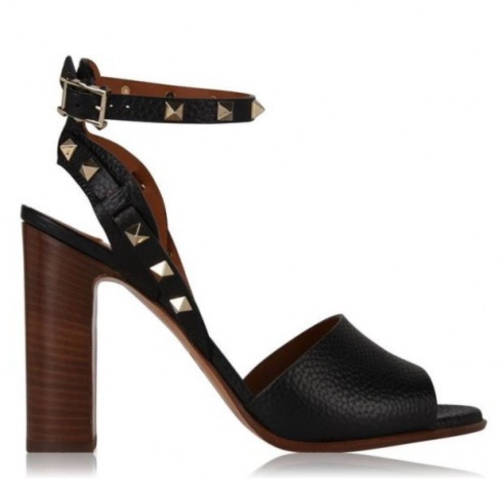 Valentino Garavani Black Studded Block Heels